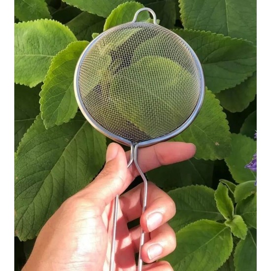 Peneira 10cm Diâmetro Por 23cm Comprimento Coar Polvilhar em Aço Inox